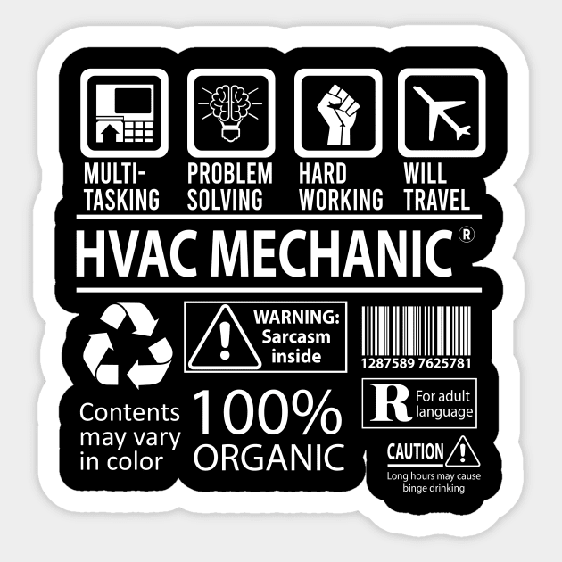 Hvac Mechanic T Shirt - MultiTasking Certified Job Gift Item Tee Sticker by Aquastal